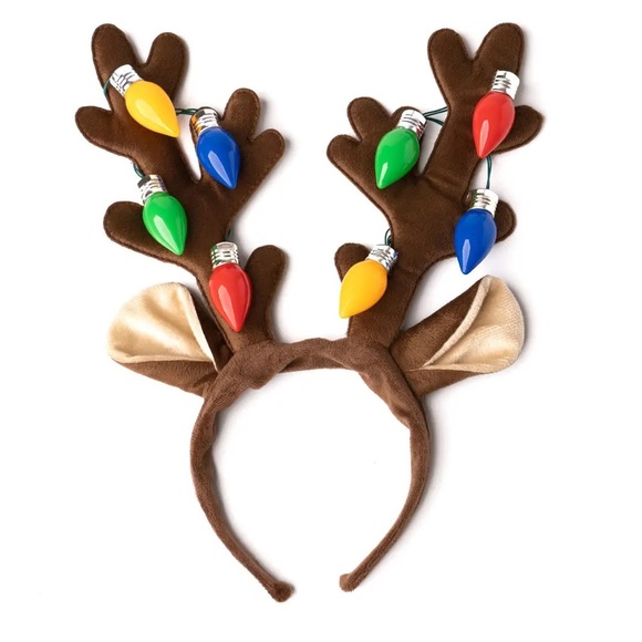 Nu Shuz Holiday Light Up LED Santa’s Reindeer Antler Christmas Headband - Picture 2 of 3